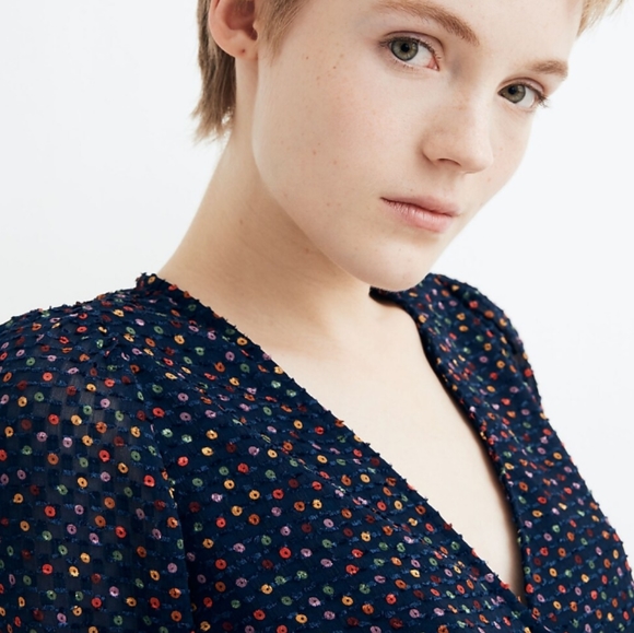 Madewell lyric sugar dot wrap top - Picture 3 of 8